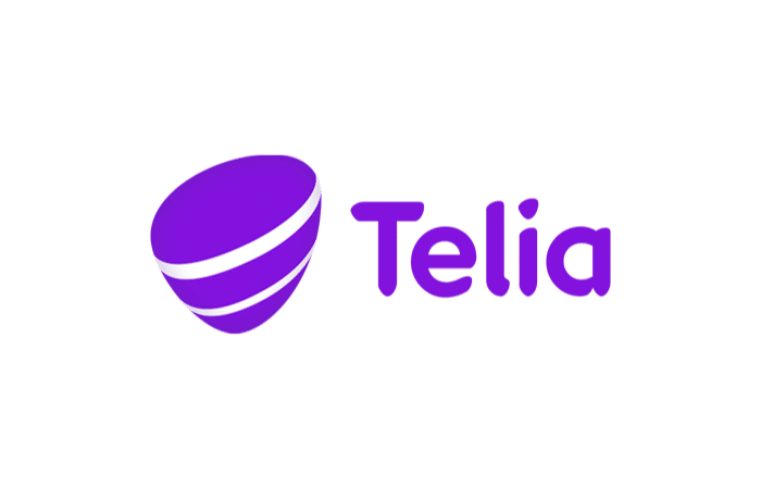 Telia logo.